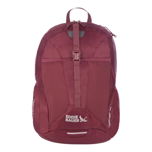 Image of Eddie Bauer Stowaway Packable Backpack | Travel | Outdoor | Lightweight | Foldable | Durable | Ripstop Polyester | 30L - Black Cherry