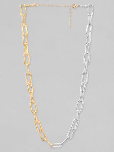 Image of Rubans Link Chain Necklace Gold Plated Western Style Trendy Jewellery Gift for Women & Girls