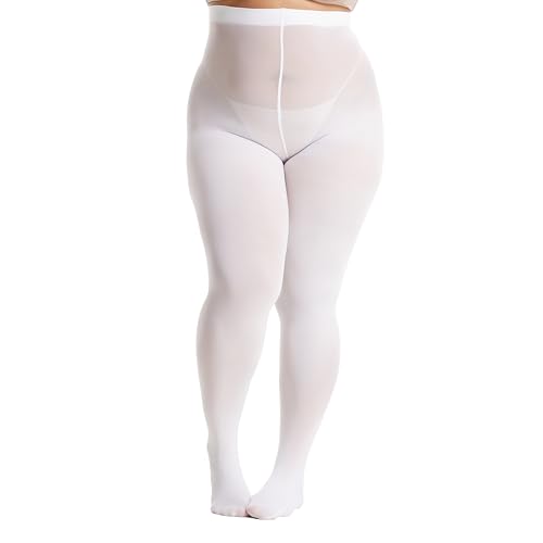 Frola Plus Size Tights for Women Semi Opaque Control Top High Waist Stockings 60 Denier Women's Pantyhose 2X 3X 4X 5X2