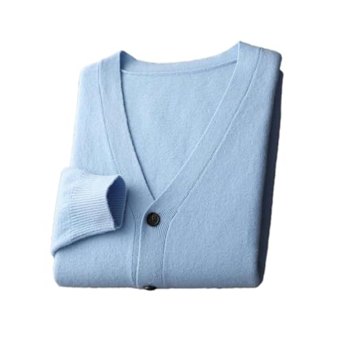 Cardigan pour homme chaud contre le froid veste tricotée bleu manches longues S