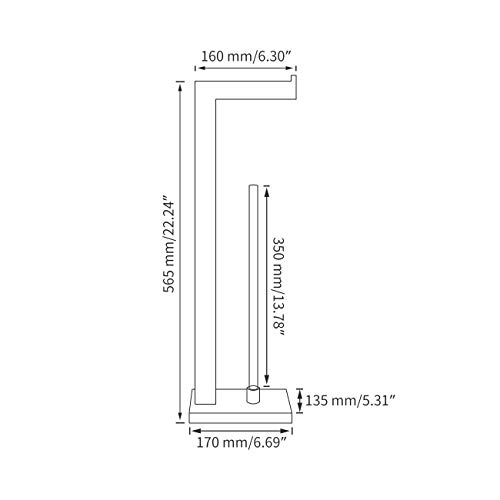 Hoooh Free Standing Toilet Paper Holder Stand With Storage For Bathroom, Sus 304 Stainless Steel Brushed Gold, Tps104S2-Bg #TOP6
