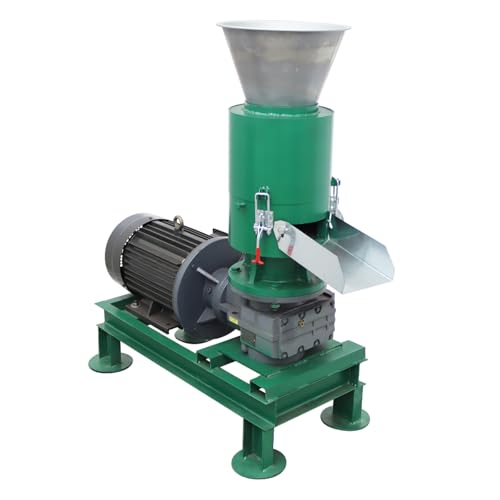 WYDDDARY Wood pellet machine 220V 6MM Holes Press Pelletizer for corn straw scales cotton stalks wood bran wood powder sawdust peanut shells rice husks with 2 Head Rollers 7500W