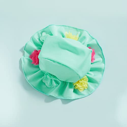 Yccutest Infant Baby Girl Flower Swimsuit 3Pcs Halter Triangle Tops Ruffle Bottoms Sun Hat Bikini Set Bathing Suit Swimwear