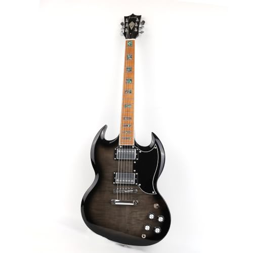 Fojill FSG-60 Electric Guitar Canadian Maple Neck Fretboard Mahogany Body Stainless Frets(FSG-60BKM)