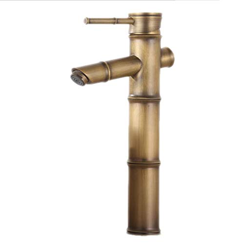 Grifo de baño negro mate para lavabo sobre encimera agua fría y caliente estilo retro 21cm
