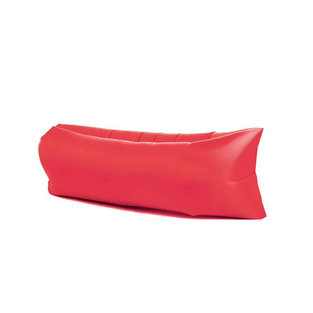 Surwin Inflatable Lounger Air Sofa Portable Waterproof Anti-Air Leaking Air Beach Chair, Inflatable Couch Chair for Outdoor Camping, Travelling, Pool,Hiking, Beach Parties (Red,200x70cm)