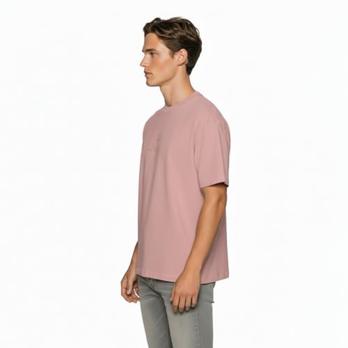 Image of Van Heusen Men's Premium Cotton Oversized Drop Shoulder Brand Logo T-Shirt