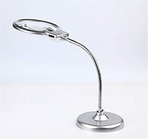 Lupa de luz LED 2X/5X - Lupa de escritorio con luz de lectura para mapas, periódicos y más