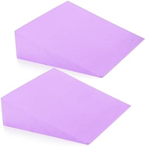 DEAYOU 2 Pack Yoga Foam Wedge, 13″ EVA Foam Wedge Block for Exercise, Wrist Back Support (Purple)