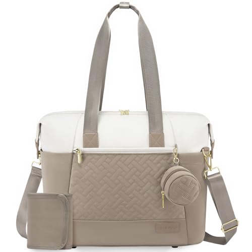 Image of LOVEVOOK Diaper Bag Tote, Large Baby Diaper Bag Waterproof Travel Diaper Tote with Changing Pad