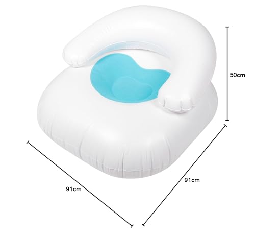 Asiento inflable portátil para aliviar la espalda sofá de PVC cómodo azul 4