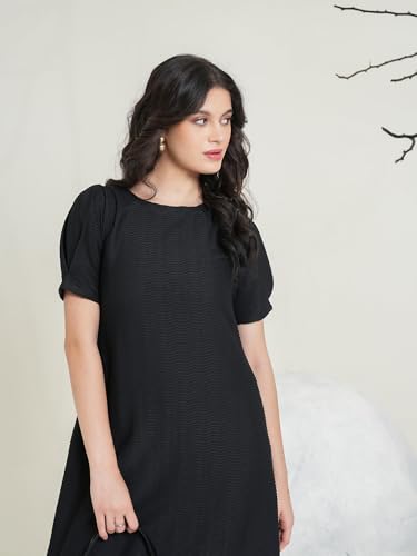 Image of PURVAJA Women's A-Line Below Knee Length Dress (Yuvi-011-013)