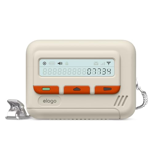 elago Pager Hoesje Compatibel met AirPods Pro 2nd Generation Hoesje, Kettingbandje inbegrepen, Retro Designed Hoesje Compatibel met AirPods Pro 2 Hoesje [USB-C/Lichtsnoer]. (Klassiek Wit)