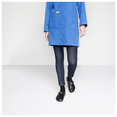 Birkenstock Women's Open-Back Boston Antistatic Shoe/Natural Leather Black Size Normal Footbed, 39 EU3