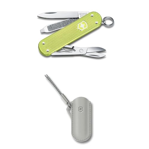 VICTORINOX(ビクトリノックス) クラシック ALOX クラシックカラーズ Lime Twist 多機能 ナイフ アウトドア キャンプ はさみ マイナスドライバー付き つめやすり搭載 5機能を搭載したスイス製マルチツール 小型 コンパクト 軽量 携