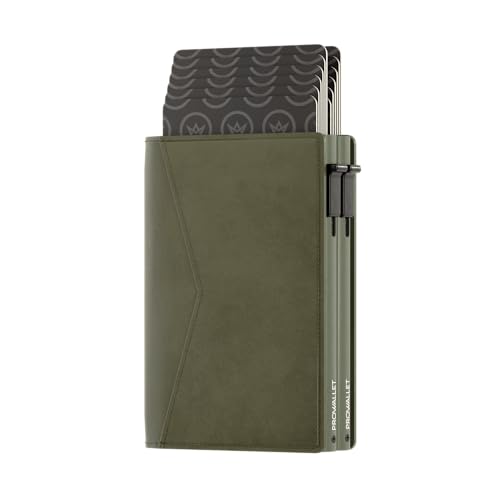 Porte-cartes RFID extensible en vert pour 14 cartes et billets