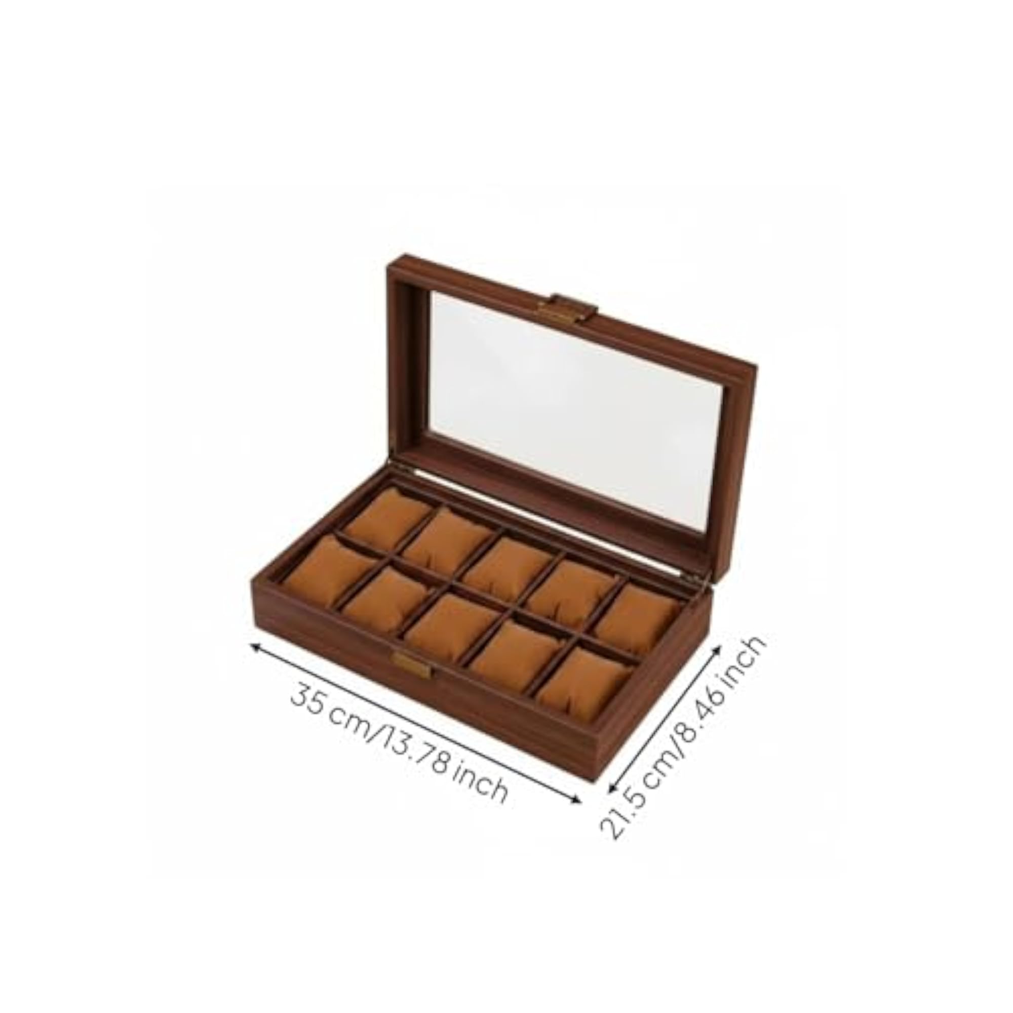PU Leather Watch Organizer Box with Transparent Window