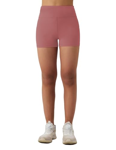 AugIris Shorts de bicicleta para meninas, cintura alta, shorts atléticos para ioga, rosa, 8 Anos