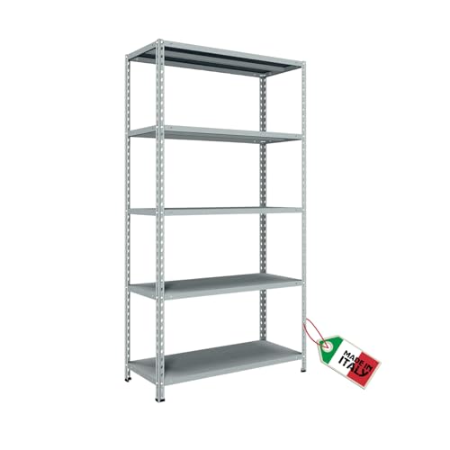 Organizzazione Efficiente: Cinque ampi ripiani offrono uno spazio versatile per conservare attrezzi, provviste, elettrodomestici e scatole. Perfetto per tenere tutto in ordine in casa e in ambienti professionali.