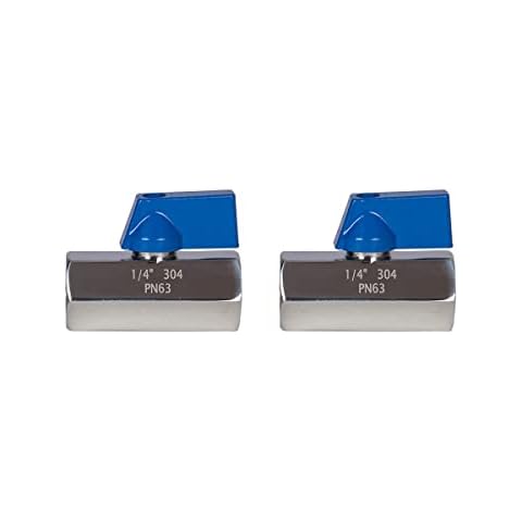 JIVTO Stainless steel mini ball valve 1/4" NPT,female to female,shut off valve (pack of 2) Cover
