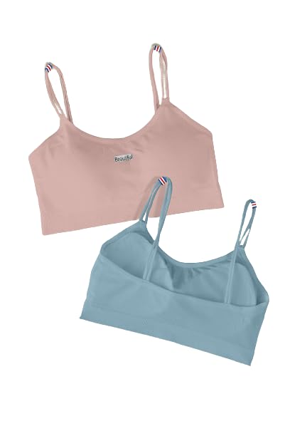LADHAVA Cotton Lightly Padded Non-Wired Wire Free T-Shirt Full Cup Air Sport Bra Regular wear Sport wear Half Coverage (Multicolor 15) Pack of 2 Size : 28