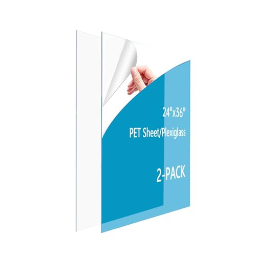 24x36 Inch Plexiglass Panels/Plastic Sheet (2Pack, 0.03