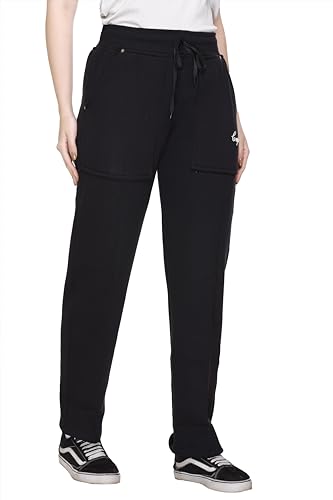 Image of CUPID Loose Fit Warm Fleece Sweatpants, Solid Elastic Sports Trouser, Winter Wear Joggers for Night n Gym for Girls M to 5XL