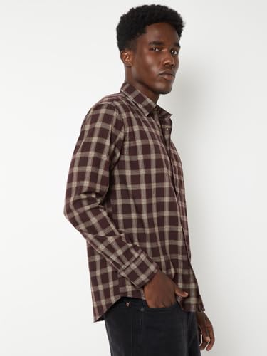 Max Store Max Men Burgundy Checked Shirt - Image 3