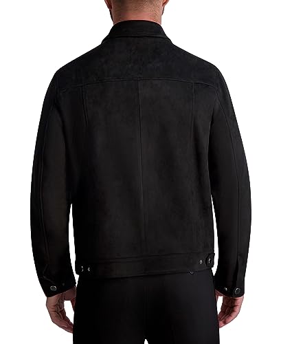KARL LAGERFELD Men's Faux Suede Full Zip Jacket3