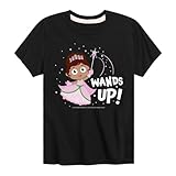 HYBRID APPAREL Super Why - Wands Up Princess Pea - Toddler and Youth Short Sleeve Tee - Size Medium Black
