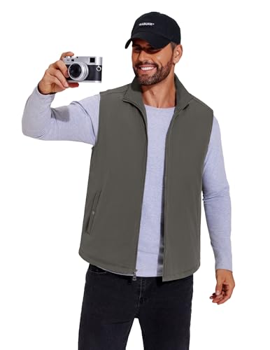 COOFANDY Men's Casual Outerwear Vest Lightweight Full-Zip Sleeveless Jacket Outdoor Hiking Travel Golf Vest with Pockets3