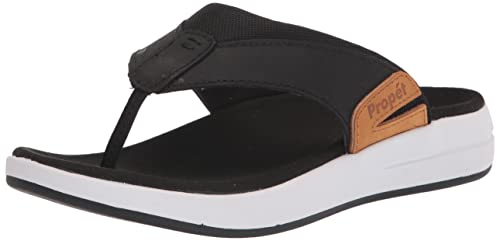 Propét Men's Easton Flip-Flop, Black, 11 XX-Wide