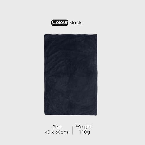 Image of HOUSSE Premium Hand Towel | Microfiber | Super Soft & Quick Dry | Home, Gym, Yoga, Fitness & Weight Lifting | Ultra Absorbent | 550GSM, 60x40cm [2-Pack] (Black)