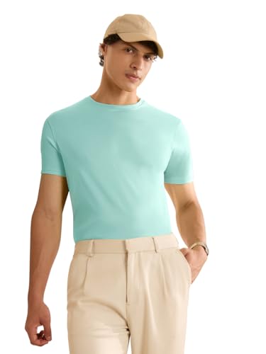 Image of The Souled Store Supima: Men and Boys Short Sleeves Round Neck Solid Premium Basic Casual Lightweight Easy to Style Everyday Streetwear Trendy Supima T-Shirt