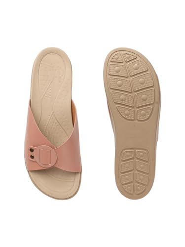 Image of Carlton London women's Flatform Comfortable Slide Sandals with Buckle