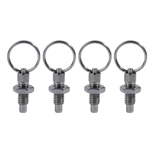 XUYUH 4 Pcs Pull Indexing Plunger Lock-Out Knob Plunger Stainless Steel Spring-Loaded Plunger Mechanic Accessories, 37mm, 4 Pieces