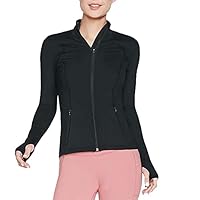 Skechers Women's Apparel GO Walk Mesh Full Zip Jacket, Black, XL