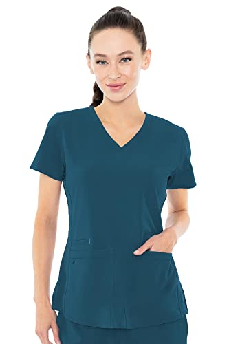 Med Couture Energy Women's Racerback Shirttail Scrub Top Caribbean XL