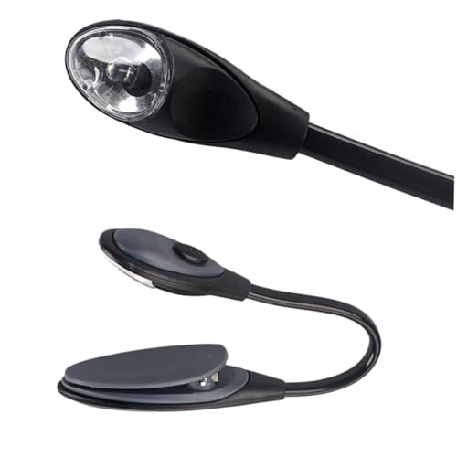 Holibanna Adjustable Mini Portable LED Book Light with Clip Flexible Reading Lamp for Design for Night Reading Present for Book Lovers Grey