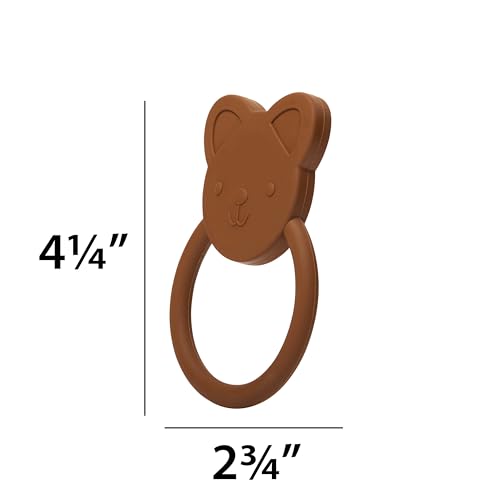 Image of C.R. Gibson 100% Food Grade Silicone Bear Baby Teether for Infants, 2.75 inch x 4.25 inch, Multicolor | 100% food-grade, Easy-grip ring, Raised texture, Lightweight, Supports sensory exploration