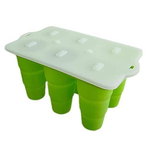 Moldes de silicona para paletas para niños, molde de silicona de 6 cavidades a prueba de fugas, bandeja de soporte para contenedores para bebés, alimentación de postres y frutas