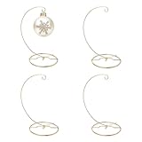 HOHIYA Christmas Ornament Display Stand 4 Pack 9.5' Gold Twist Wire Holders for 150mm/6inch Glass Terrarium Air Plant Halloween Xmas and Easter Decorations