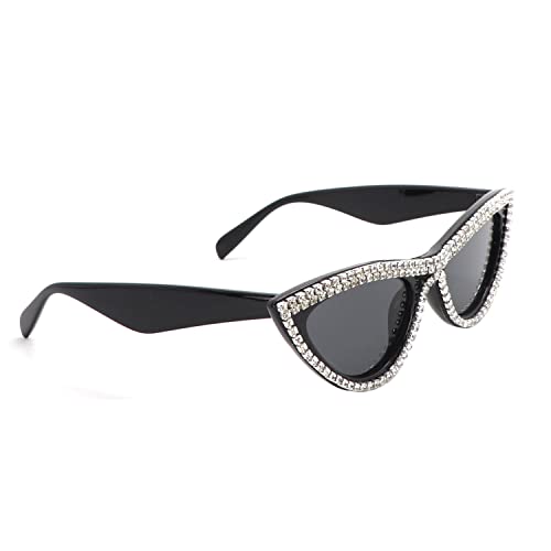 Cat eye sunglasses Cute Trendy for Women Bling Fun Rhinestone Crystal Sun Sades4