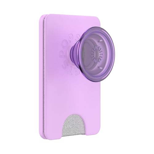 Image of PopSockets Phone Wallet with Expanding Grip and Adapter Ring for MagSafe, Phone Card Holder, Wireless Charging Compatible, Wallet Compatible with MagSafe - Lavender