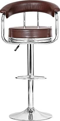 GURU CHAIRS Classic Brown Leatherette Bar Stool (Finish Color - Brown, DIY(Do-It-Yourself)