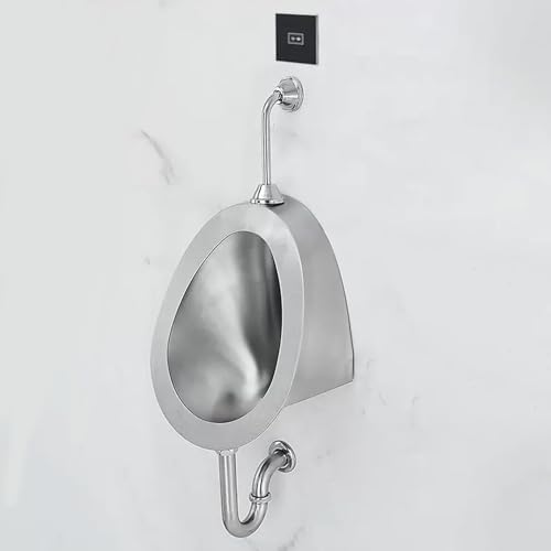 OTQEFTN 304 Stainless Steel Urinal, Men's Wall Mounted Sensor Urinal, Commercial Splash Proof Toilet with Automatic Flush System, for Bathrooms, Public Places