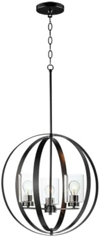 Maxim Lighting 25254CLBK Sentinel - Three Light Pendant, Installation: Traditional