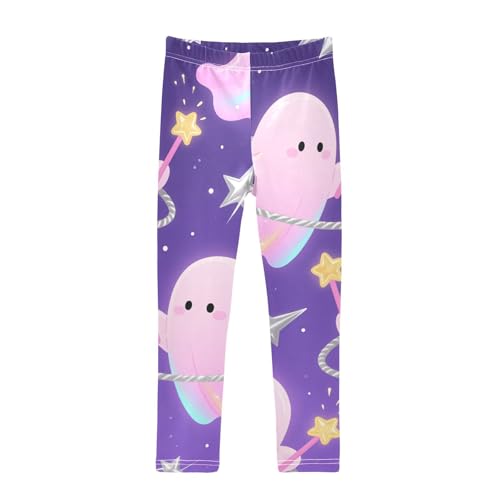 Cute Ghosts with Stars Girls Leggings Stretchy Dance Pants for Kids