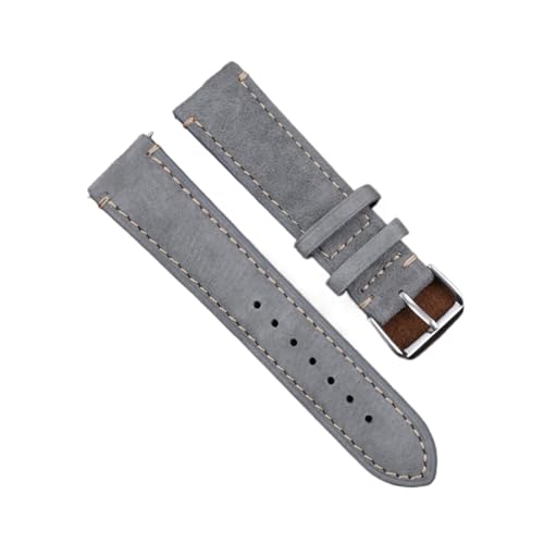 Bracelet de montre en cuir véritable 20mm 22mm suédé fait main vintage
