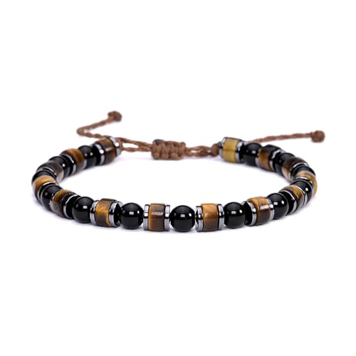 Pulsera Triple Protección con Ojo de Tigre y Ónix negro miniatura 5
